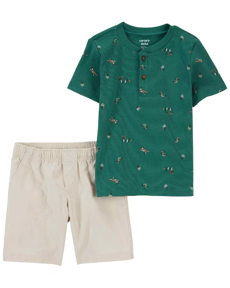 Conjunto curto infantil 2 peças bichinhos multicor |