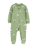Macacão pijama bebê com pezinho cachorro verde |