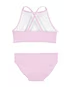 Conjunto de verão infantil 3 peças floral e listrado rosa |