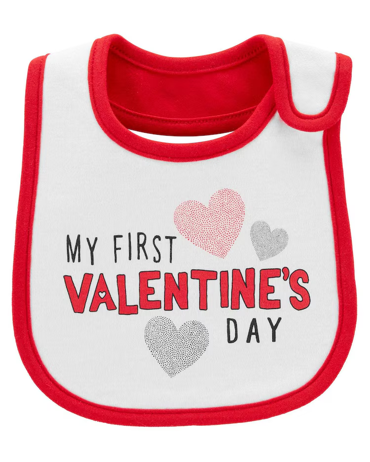 Babador my first valentine's day cinza