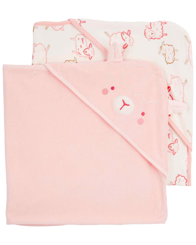 Toalha de Banho Bebê Ursinho Rosa Carter's