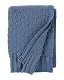 Cobertor bebê de tricot trabalhado azul |