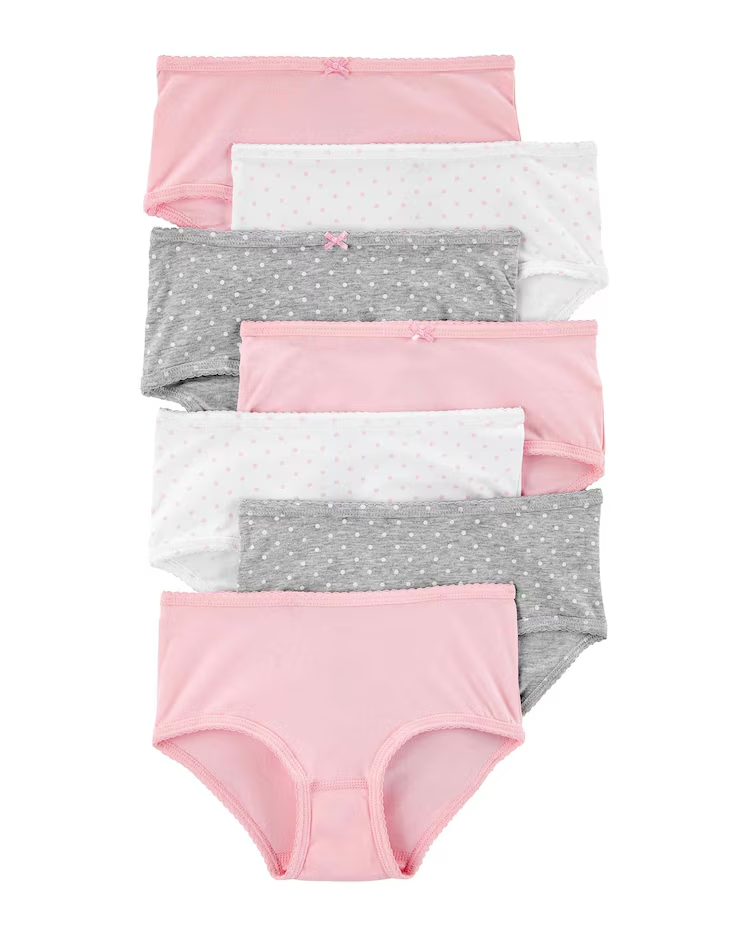 Kit calcinha Infantil 7 peças poá rosa |