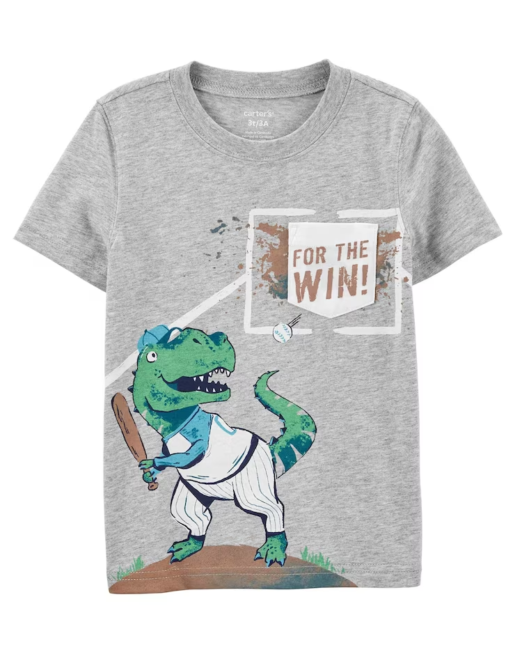 Camiseta infantil for the win mescla cinza |