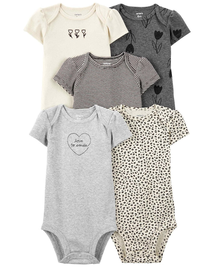 Enxoval bebê conjunto longo 7 peças floral e love multicor