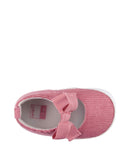 Sapato bebê texturizado laço rosa