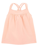 Regata infantil básica com pregas rosa |