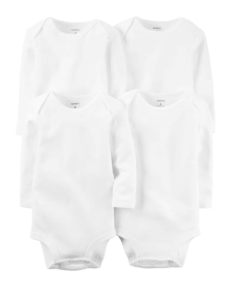 Kit body bebê 8 peças manga longa branco |